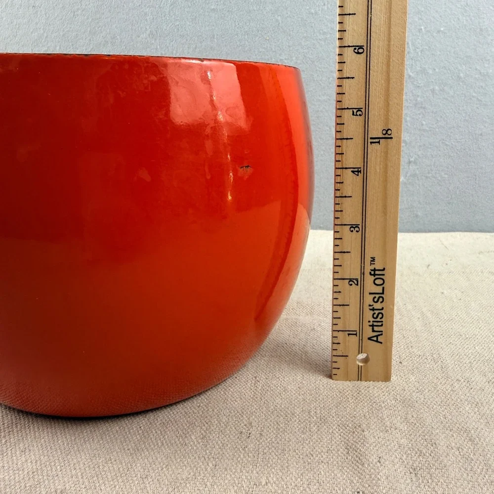 Vintage Dansk Kobenstyle Red Enamel Mixing Bowl France IHQ Jens Quistgaard 7.5